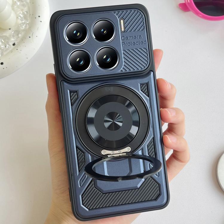 

For Xiaomi 15 Pro Armor Rotating Holder MagSafe Phone Case(Blue)
