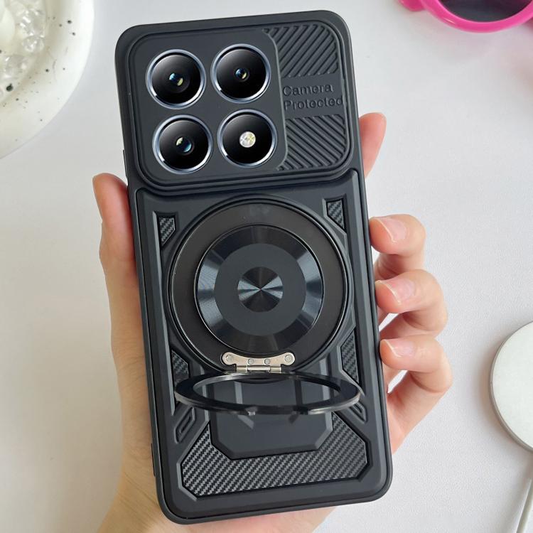 

For Xiaomi 14T Armor Rotating Holder MagSafe Phone Case(Black)
