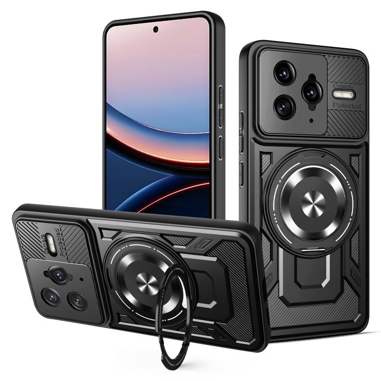 

For Redmi K80 Pro / Poco F7 Ultra Armor Rotating Holder MagSafe Phone Case(Black)