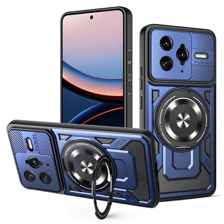 

For Redmi K80 Pro / Poco F7 Ultra Armor Rotating Holder MagSafe Phone Case(Blue)