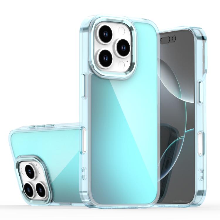 

For iPhone 16 Pro Plating Gradient Discolor Phone Case(Blue)
