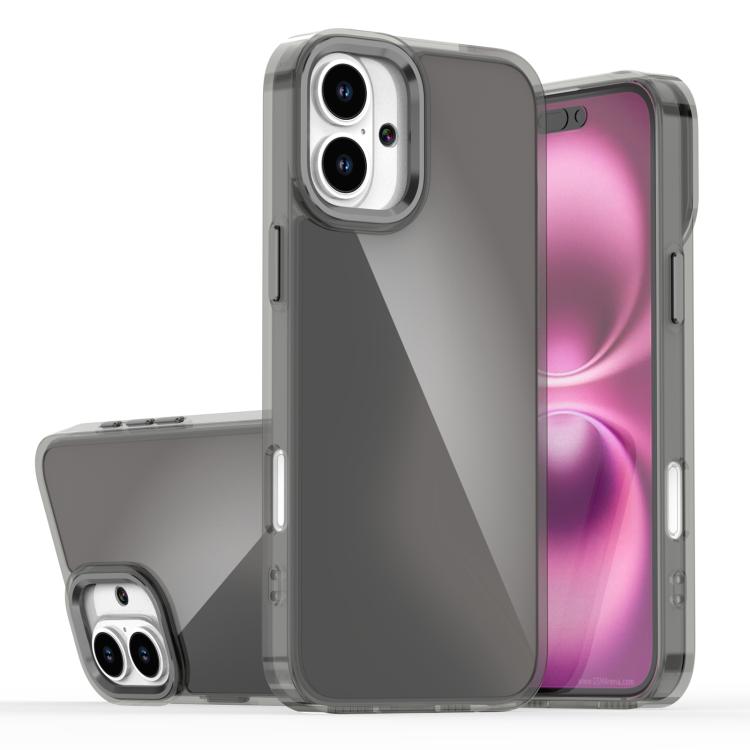 

For iPhone 16 Plus Plating Gradient Discolor Phone Case(Black)