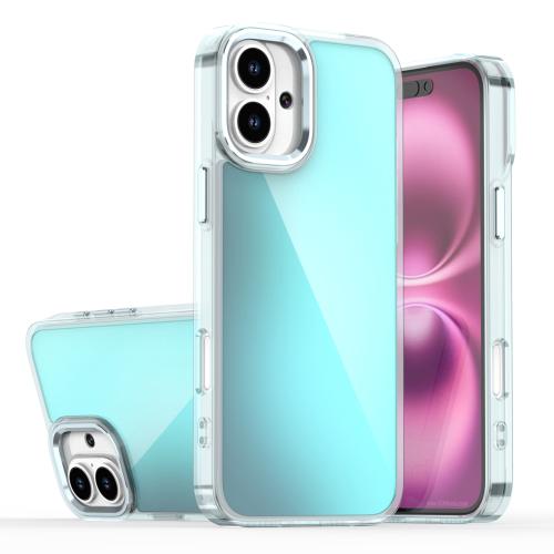 

For iPhone 16 Plus Plating Gradient Discolor Phone Case(Blue)