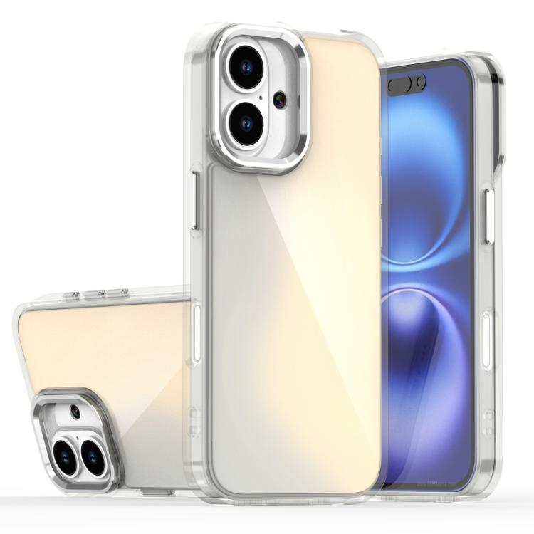 

For iPhone 16 Plating Gradient Discolor Phone Case(Transparent)