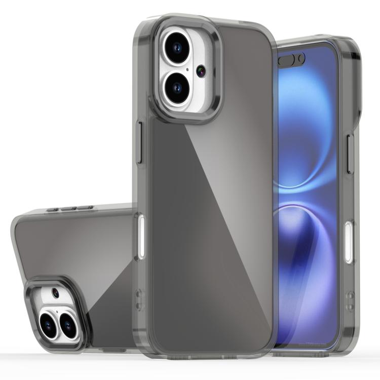 

For iPhone 16 Plating Gradient Discolor Phone Case(Black)