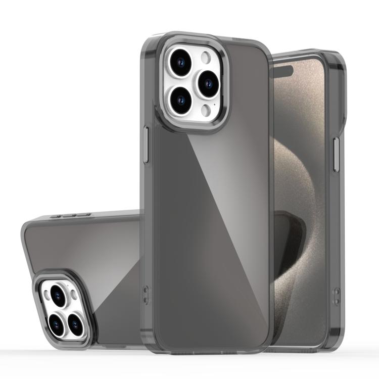 

For iPhone 15 Pro Plating Gradient Discolor Phone Case(Black)