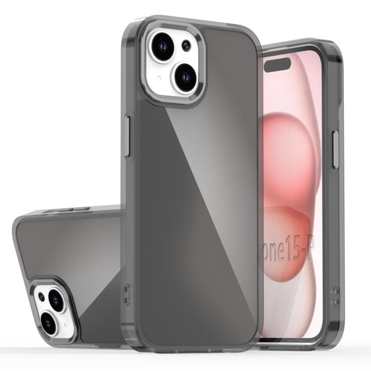 

For iPhone 15 Plus Plating Gradient Discolor Phone Case(Black)