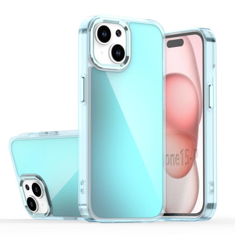 

For iPhone 15 Plating Gradient Discolor Phone Case(Blue)