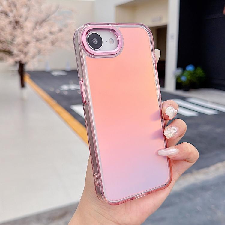 

For iPhone 17e / 16e Plating Gradient Discolor Phone Case(Pink)