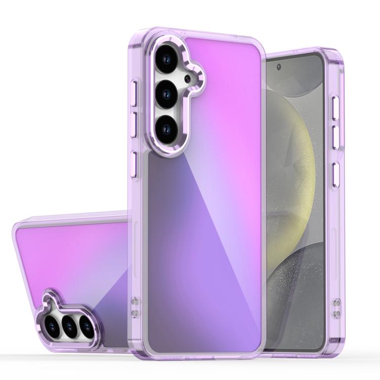 

For Samsung Galaxy S25 5G Plating Gradient Discolor Phone Case(Purple)