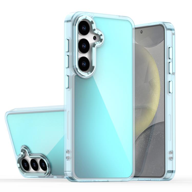 

For Samsung Galaxy S25 5G Plating Gradient Discolor Phone Case(Blue)