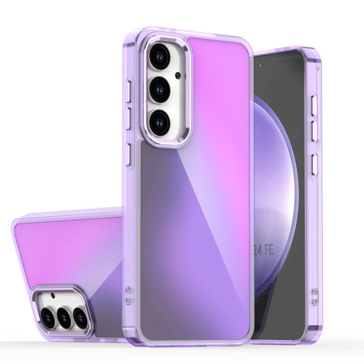 

For Samsung Galaxy S24 FE 5G Plating Gradient Discolor Phone Case(Purple)