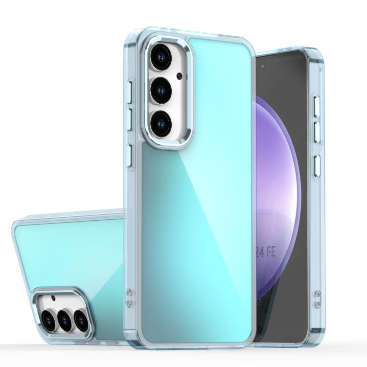

For Samsung Galaxy S24 FE 5G Plating Gradient Discolor Phone Case(Blue)