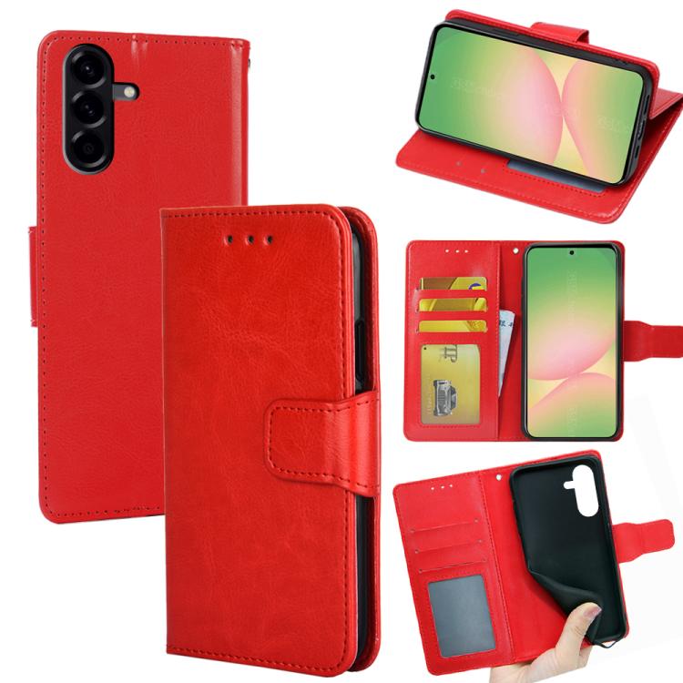 

For Samsung Galaxy A56 5G Crystal Texture Leather Phone Case(Red)