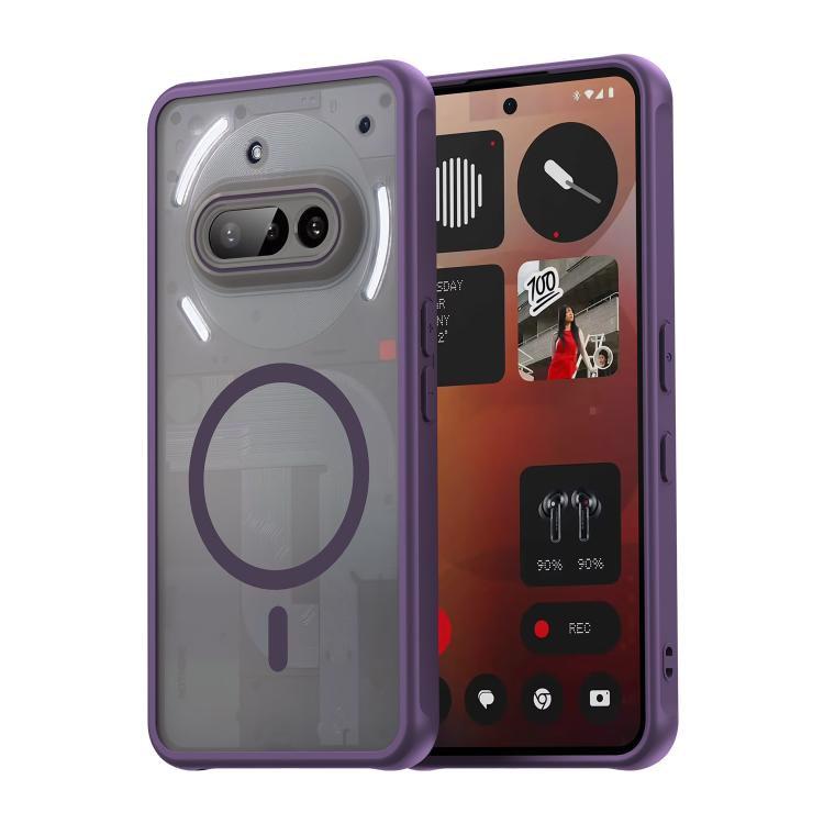 

For Nothing Phone 3a Fan Dun Series TPU Hybrid PC Frosted Magsafe Phone Case(Purple)