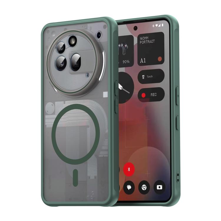 

For Nothing Phone 3a Pro Fan Dun Series TPU Hybrid PC Frosted Magsafe Phone Case(Green)