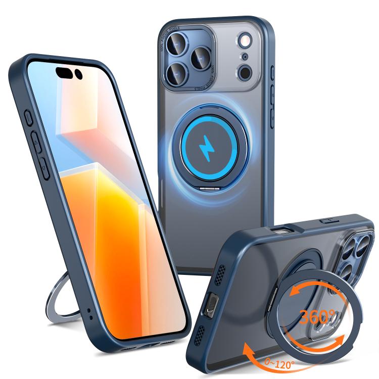 

For iPhone 17 Pro 360-degree Rotating MagSafe Magnetic Holder Phone Case(Blue)