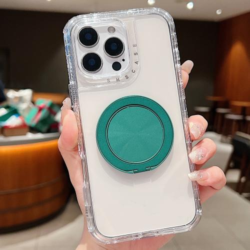 

For iPhone 16 Pro Max Dreamland Transparent MagSafe Holder Phone Case(Green)