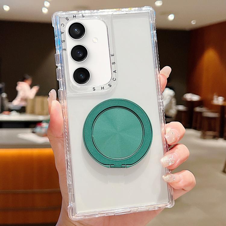 

For Samsung Galaxy S25 / S24 5G Dreamland Transparent MagSafe Holder Phone Case(Green)
