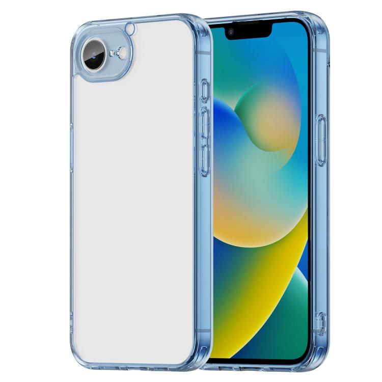 

For iPhone 16e PC Hybrid TPU Airbag Shockproof Phone Case(Transparent Blue)