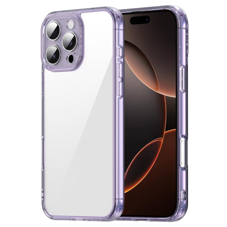 

For iPhone 16 Pro PC Hybrid TPU Airbag Shockproof Phone Case(Transparent Purple)