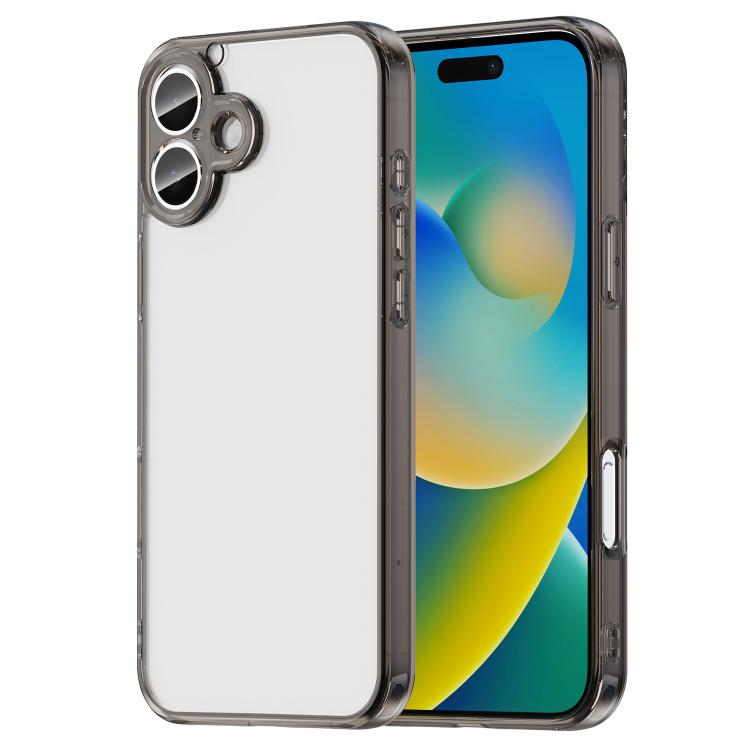 

For iPhone 16 Plus PC Hybrid TPU Airbag Shockproof Phone Case(Transparent Black)