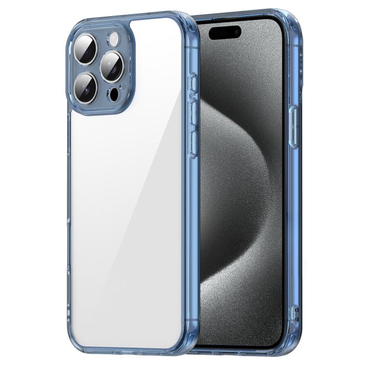 

For iPhone 15 Pro PC Hybrid TPU Airbag Shockproof Phone Case(Transparent Blue)