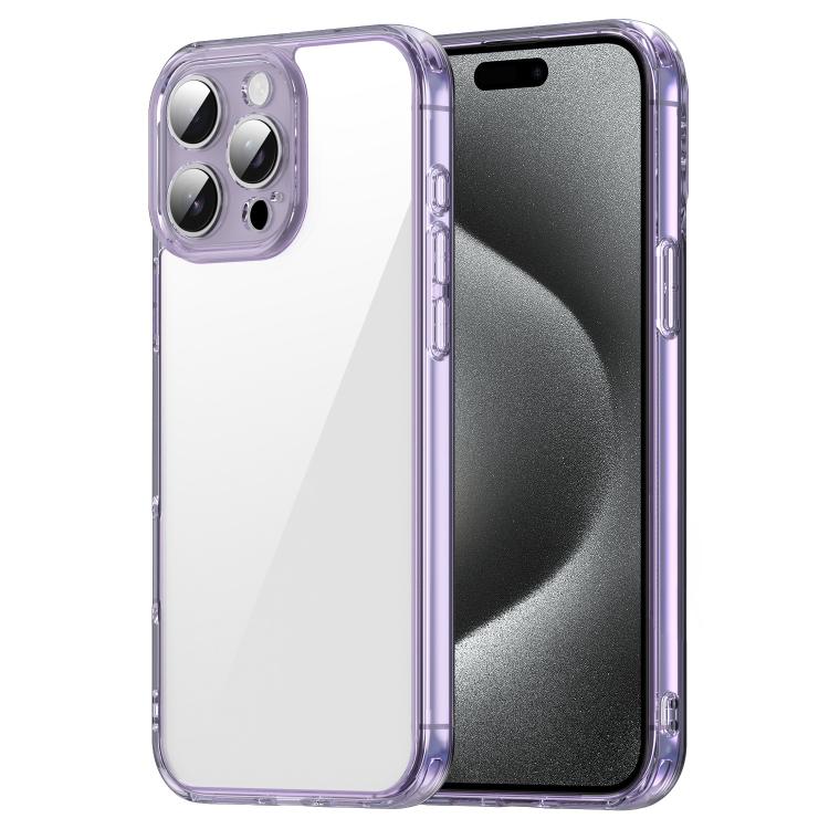 

For iPhone 15 Pro PC Hybrid TPU Airbag Shockproof Phone Case(Transparent Purple)