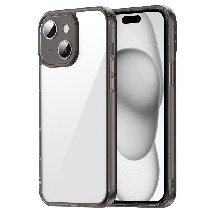 

For iPhone 15 Plus PC Hybrid TPU Airbag Shockproof Phone Case(Transparent Black)