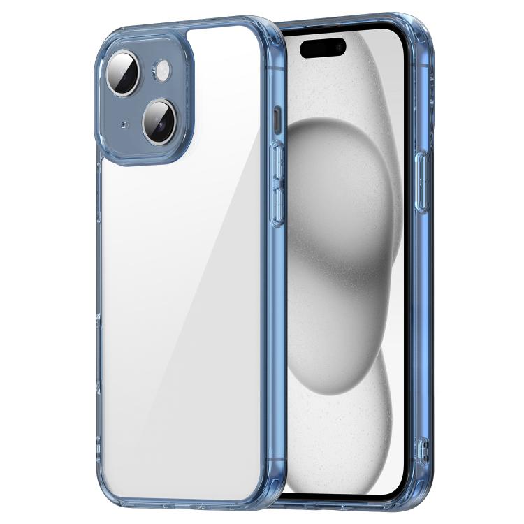 

For iPhone 15 Plus PC Hybrid TPU Airbag Shockproof Phone Case(Transparent Blue)