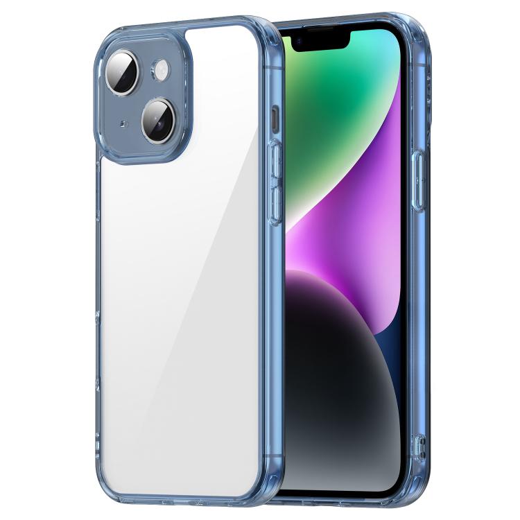 

For iPhone 14 Plus PC Hybrid TPU Airbag Shockproof Phone Case(Transparent Blue)