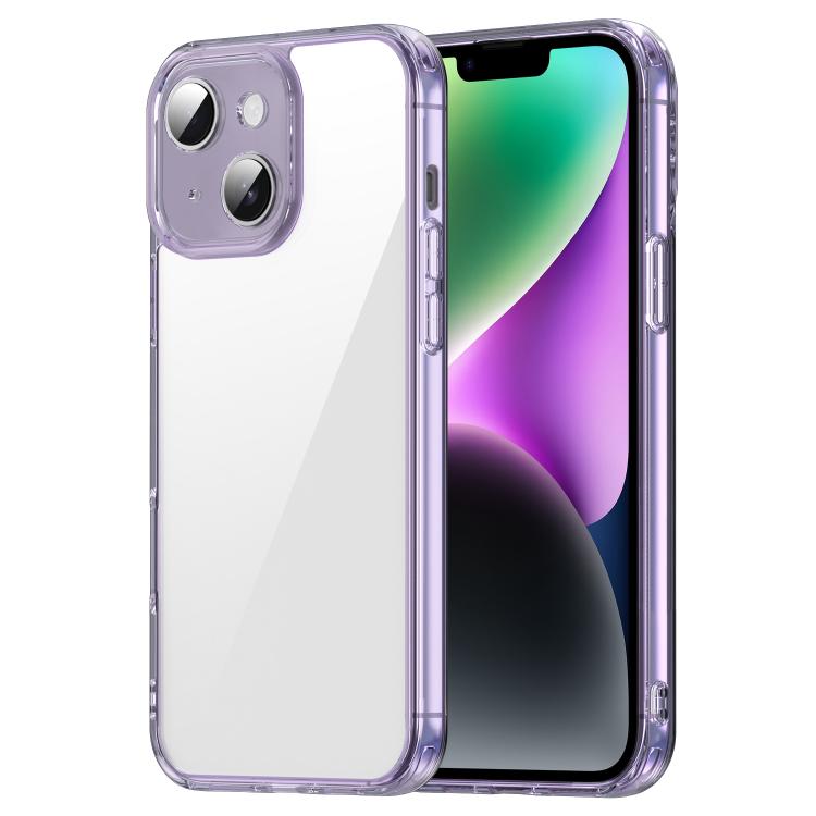 

For iPhone 14 Plus PC Hybrid TPU Airbag Shockproof Phone Case(Transparent Purple)