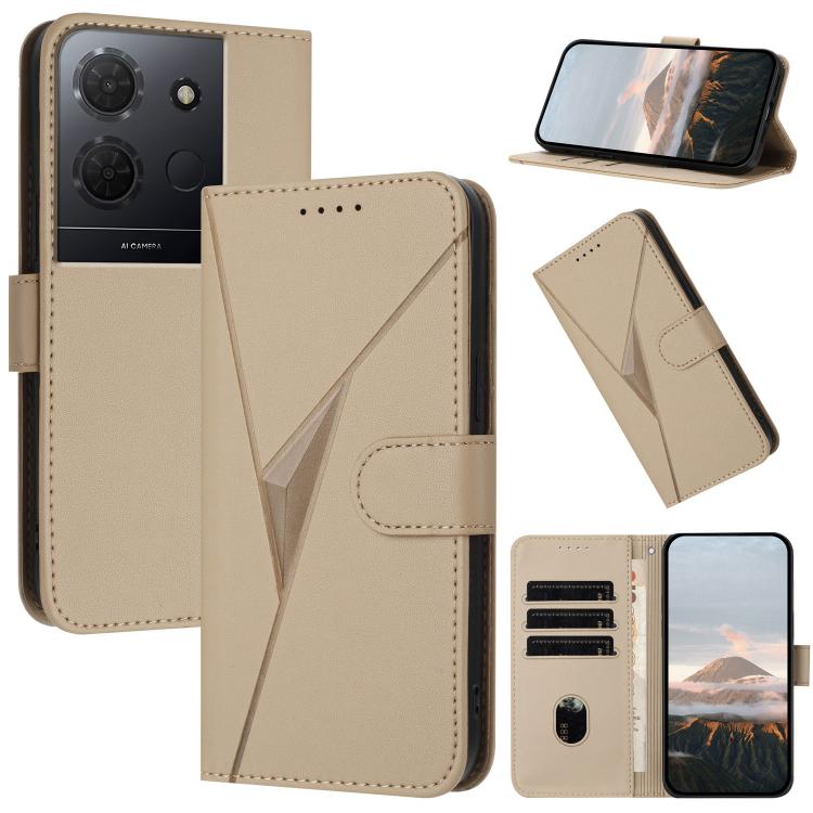 

For TCL 503 Triangle Pattern Buckle Clasp Leather Phone Case(Gold)