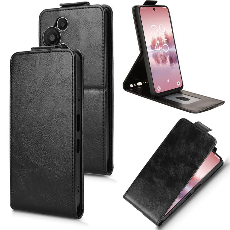 

For TCL 60 SE NxtPaper 5G Magnetic Vertical Flip Leather Phone Case with Buckle(Black)