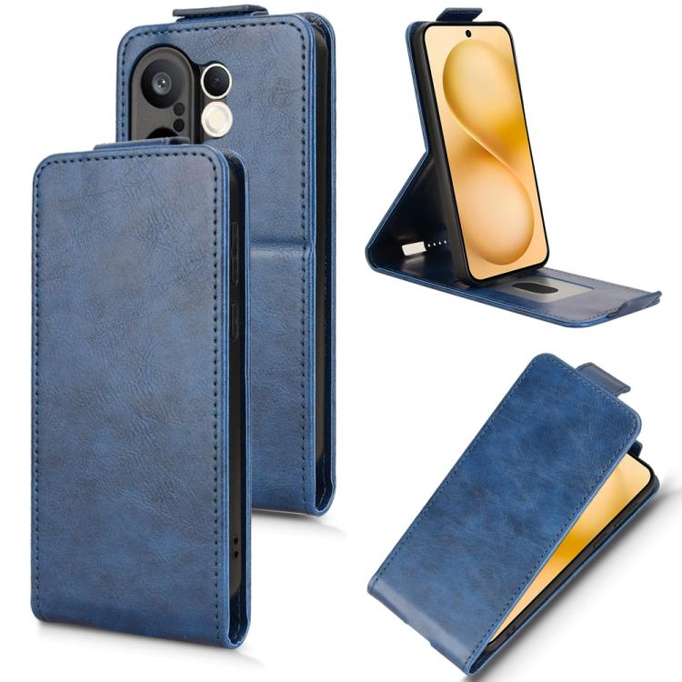 

For vivo X200 FE / S30 Pro mini Magnetic Vertical Flip Leather Phone Case with Buckle(Blue)