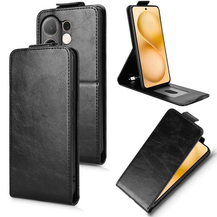 

For vivo V60 5G Magnetic Vertical Flip Leather Phone Case with Buckle(Black)