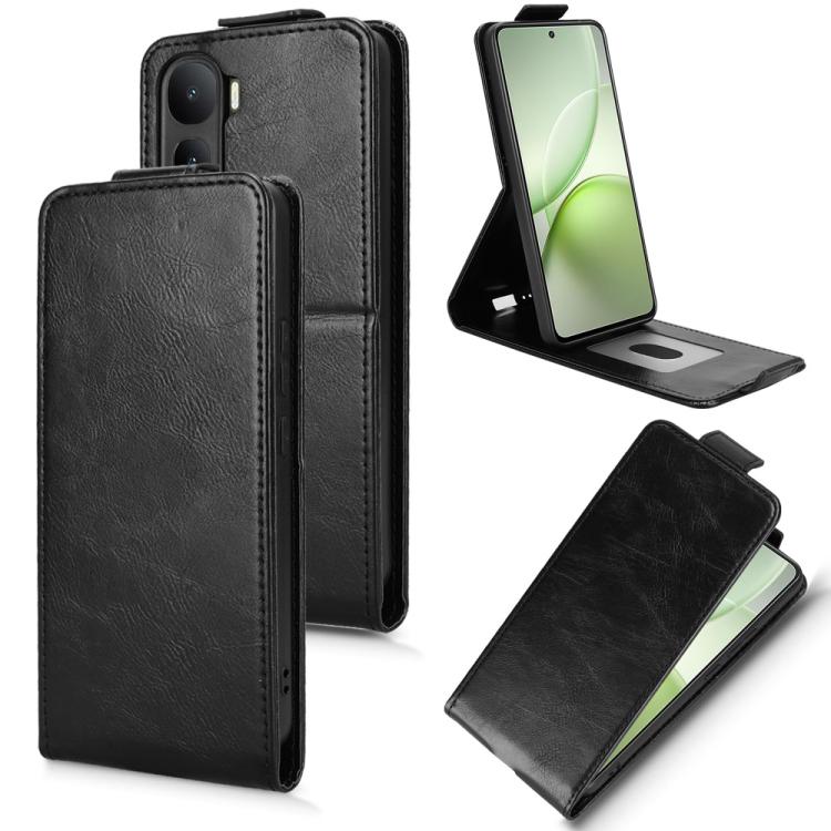 

For vivo Y400 5G Global Magnetic Vertical Flip Leather Phone Case with Buckle(Black)