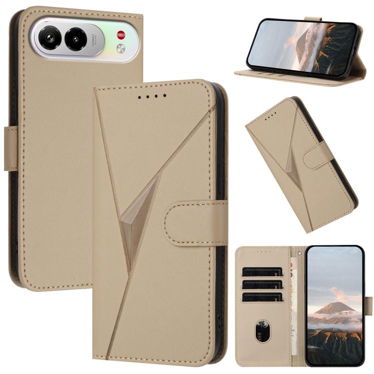 For ZTE nubia Air Pro 5G Triangle Pattern Buckle Clasp Leather Phone Case(Gold)