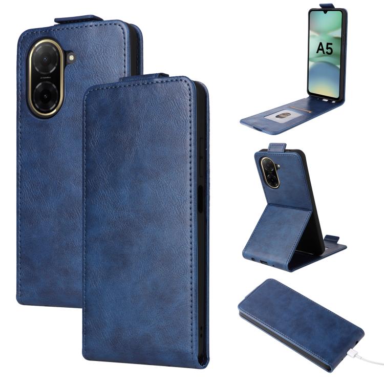 

For Redmi A5 4G 173.3mm Magnetic Vertical Flip Leather Phone Case with Buckle(Blue)