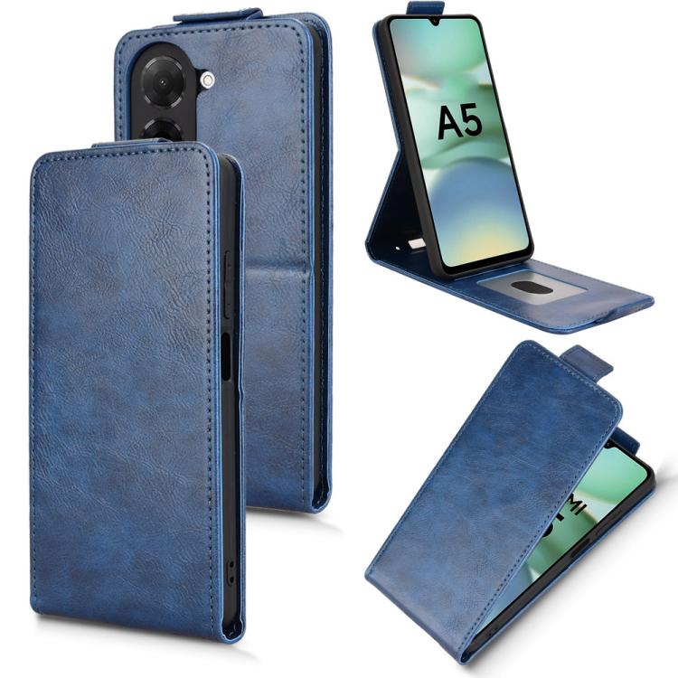 

For Xiaomi Poco C71 / Redmi A5 4G 171.7mm Magnetic Vertical Flip Leather Phone Case with Buckle(Blue)