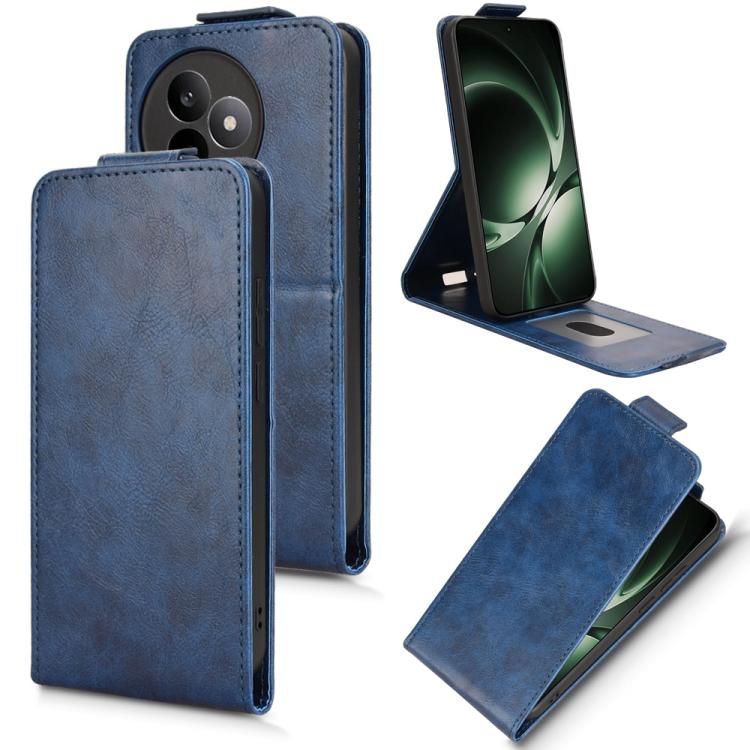 

For Redmi K80 Ultra Magnetic Vertical Flip Leather Phone Case with Buckle(Blue)