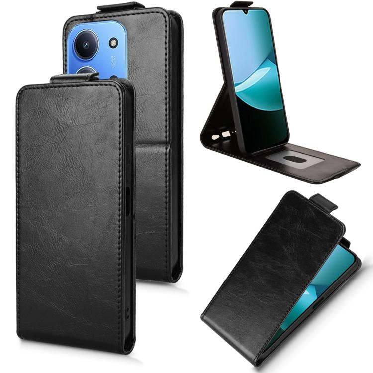 

For Xiaomi Poco C85 / Redmi 15C 4G 171.5mm Magnetic Vertical Flip Leather Phone Case with Buckle(Black)
