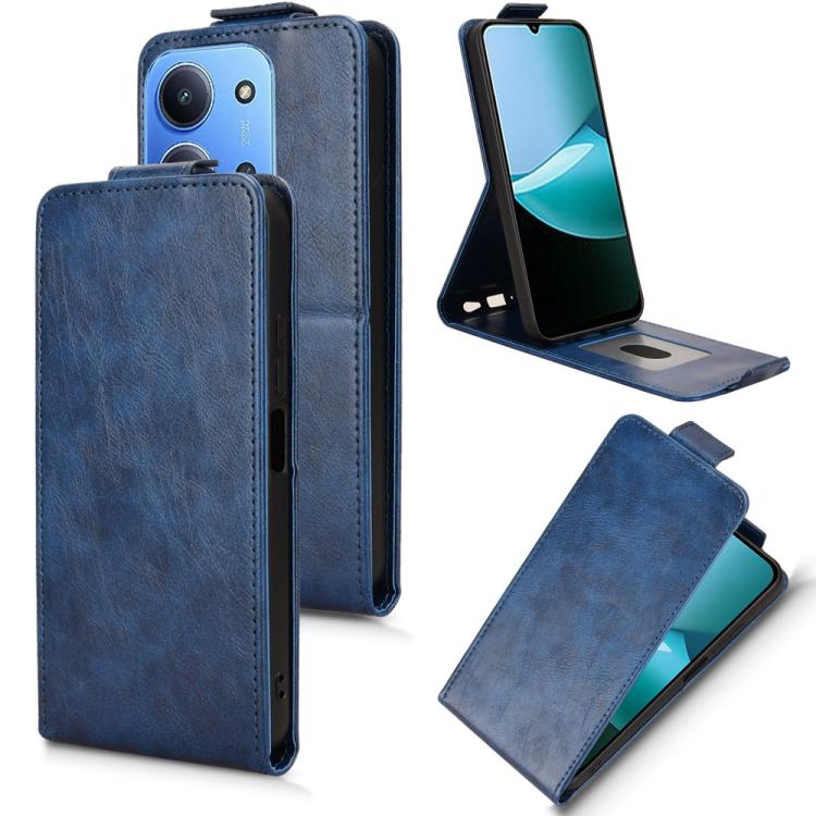

For Redmi 15C 5G / 4G EU 173mm / Poco C85 5G Magnetic Vertical Flip Leather Phone Case with Buckle(Blue)