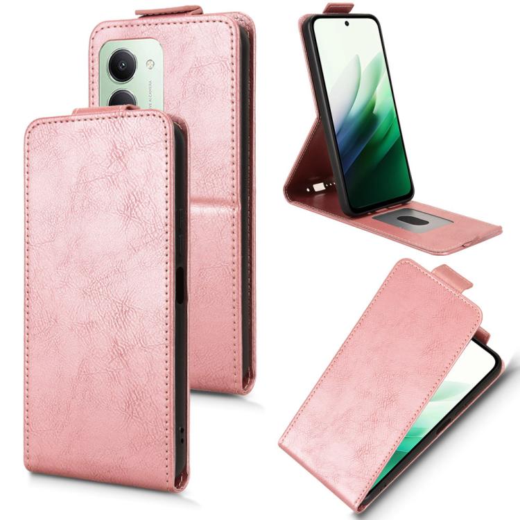 

For Redmi 15 5G Global / 15 4G SEA 169.5mm Magnetic Vertical Flip Leather Phone Case with Buckle(Rose Gold)