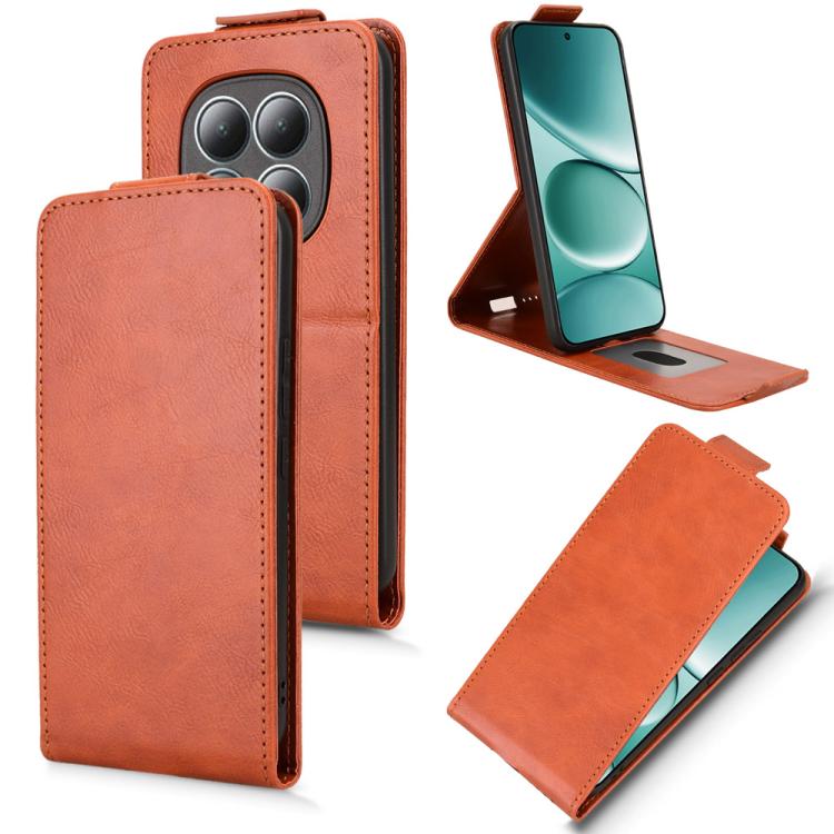 

For Redmi Note 15 5G / 4G 164mm / Poco M8 5G Magnetic Vertical Flip Leather Phone Case with Buckle(Brown)
