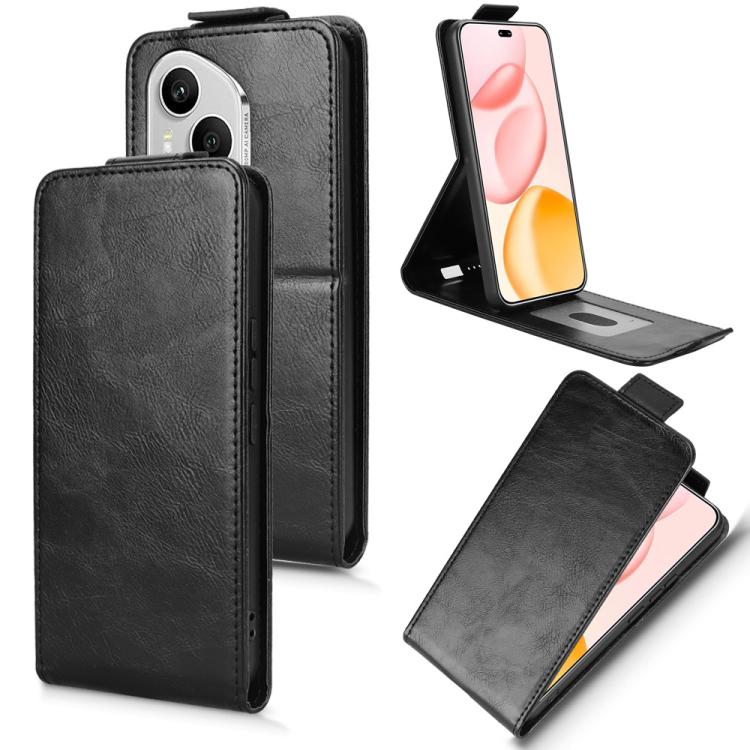

For Honor 400 Pro Global 160.8mm Magnetic Vertical Flip Leather Phone Case with Buckle(Black)