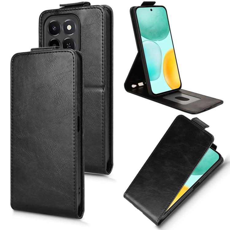 

For Honor X6c 4G Magnetic Vertical Flip Leather Phone Case with Buckle(Black)