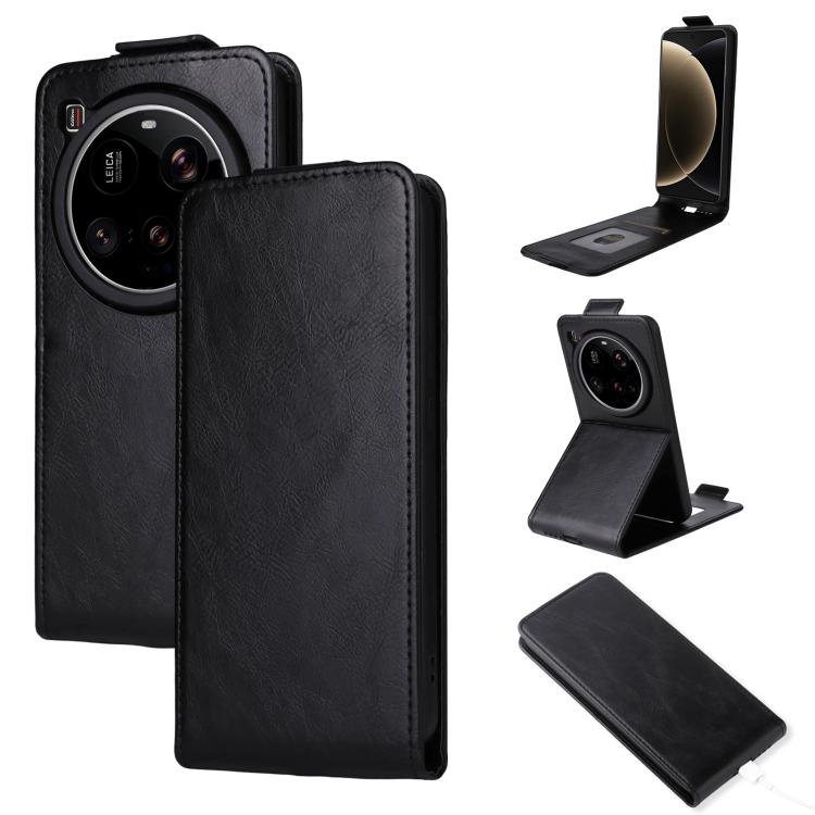 

For Xiaomi 15 Ultra 5G Magnetic Vertical Flip Leather Phone Case with Buckle(Black)