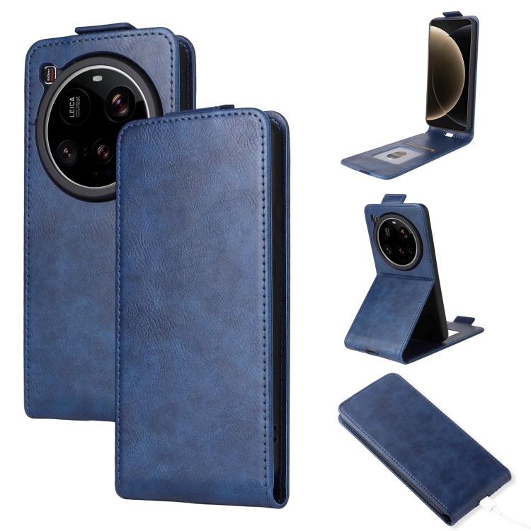 

For Xiaomi 15 Ultra 5G Magnetic Vertical Flip Leather Phone Case with Buckle(Blue)