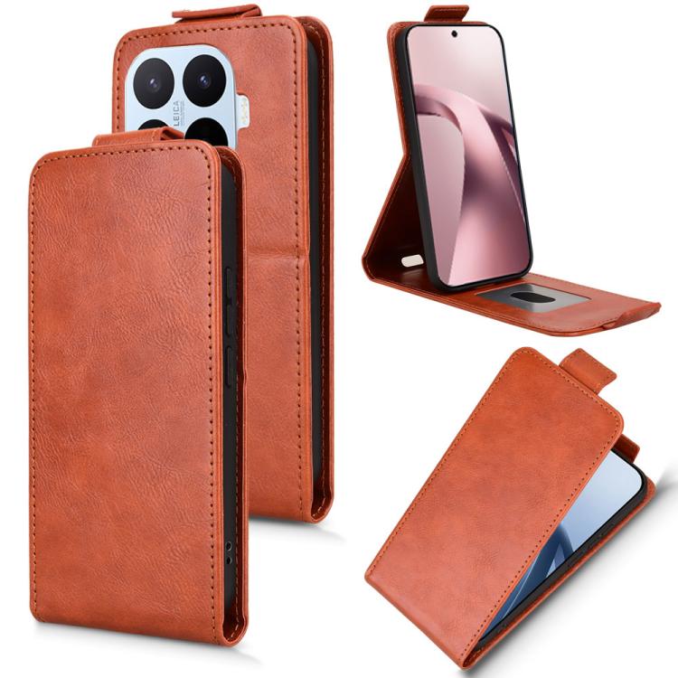 

For Xiaomi 17T 5G Magnetic Vertical Flip Leather Phone Case with Buckle(Brown)